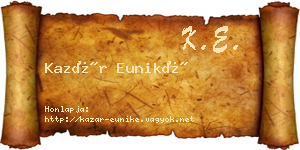 Kazár Euniké névjegykártya